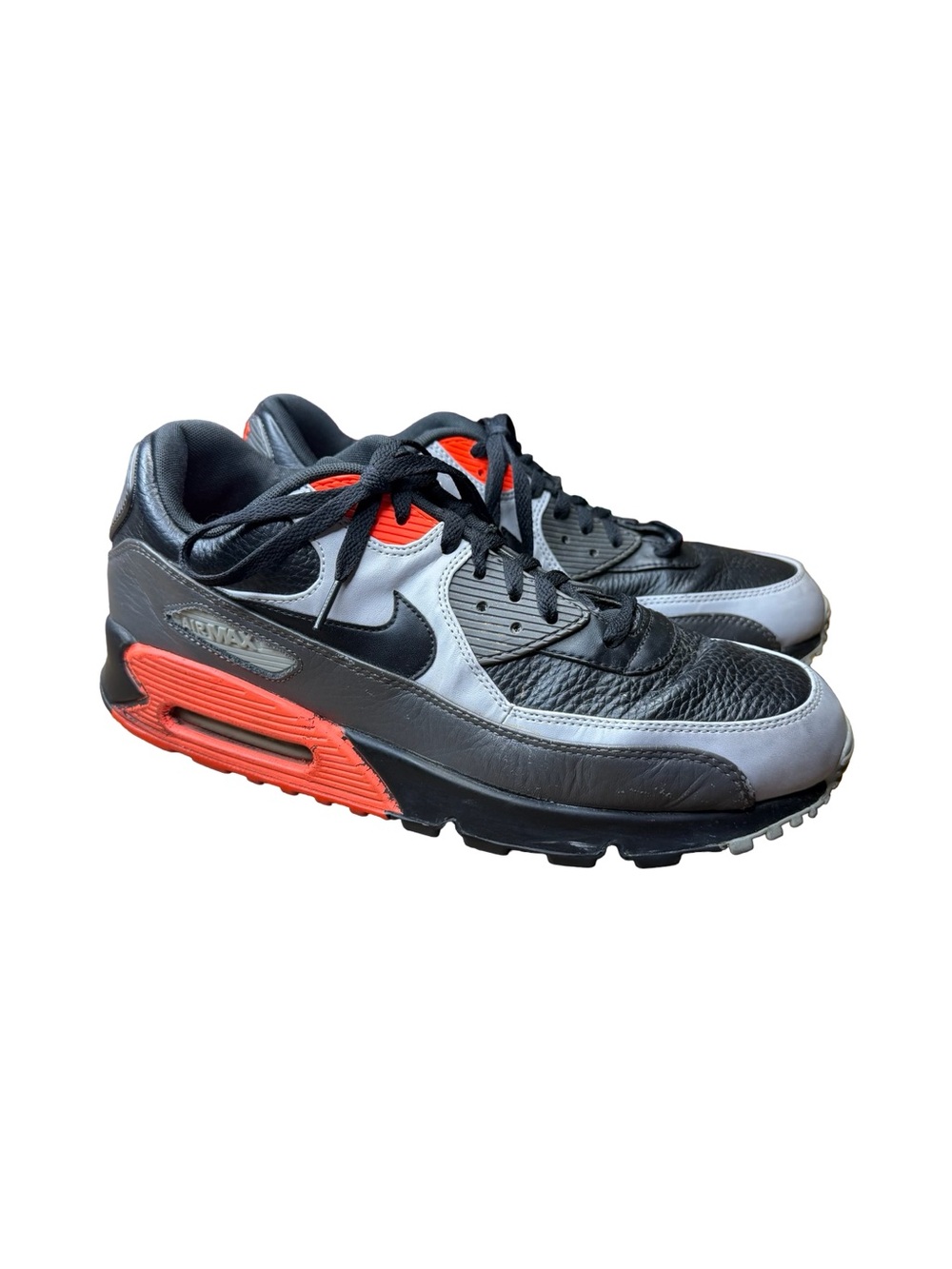 🖤 Nike Air Max 90 Essential Infrared Black Gray Sneakers Men’s 13 ❤️
